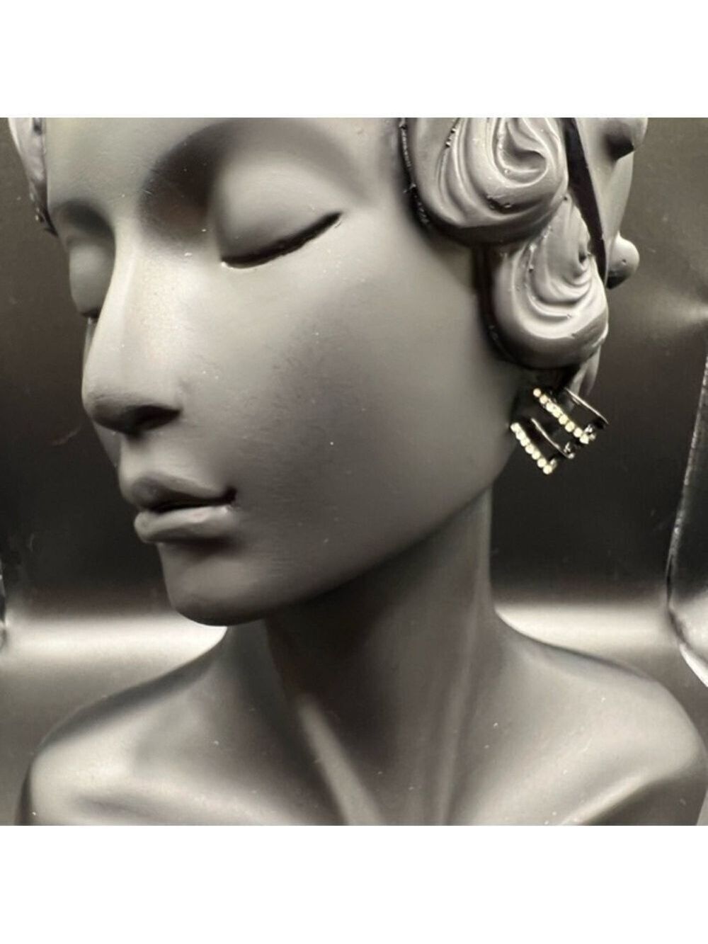 Gmai Black Hoop Earrings Copper Cubic Zirconia